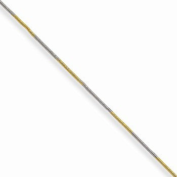 Stainless Steel White & Yellow Rhodium Over Brass Color Plated Snake Chain