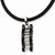 Stainless Steel and Black Color Ip-Plated Bridge Pendant On Necklace
