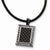 Stainless Steel Gold and Black Color CZ Carbon Fiber Pendant On Necklace