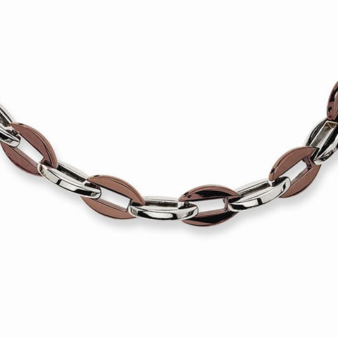 Stainless Steel Chocolate Ip Plated Fancy Necklace