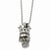 Stainless Steel Skull Crown Pendant On Necklace