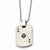 Stainless Steel Black Enamel Ace Of Spades CZ Necklace