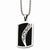 Stainless Steel Black Enamel Dog Tag Pendant On Necklace