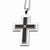 Stainless Steel Black-Plated Cross CZ Pendant On Necklace