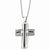 Stainless Steel Polished & Carbon Fiber Cross Necklace