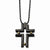 Stainless Steel Black & Yellow Ip-Plated Cross Necklace