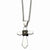 Stainless Steel Polished & Black Ip-Plated Cross Necklace