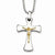 Stainless Steel Accent Crucifix Pendant On Necklace