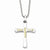 Stainless Steel Accent Diamond-Cut Cross Necklace