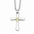 Stainless Steel Accent Diamond Cross Necklace