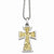 Stainless Steel Accent Cross Pendant On Necklace