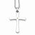 Stainless Steel Accent Pt Diamond Cross Necklace