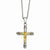 Stainless Steel Gold Ipg-Plated Crucifix Pendant On Necklace