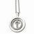 Stainless Steel Black Rubber Cross & CZs Pendant On Necklace