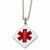 Stainless Steel Diamond Shaped Medical Pendant Necklace