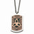 Stainless Steel Cross & Chocolate-Plated Trinity Symbol Reversable Dog Tag Necklace