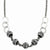 Stainless Steel Black Aluminum Diamond-Cut Beads Necklace