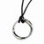 Stainless Steel Oval Black Enamel Swirl Design Pendant On Necklace