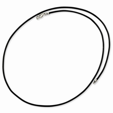 Stainless Steel Black Leather Cord Necklace