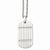 Stainless Steel CZ Dog Tag Pendant On Necklace