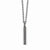 Stainless Steel Black CZ Thin Pendant On Necklace