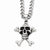Stainless Steel Antiqued Skull & Crossbones Pendant On Necklace