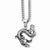 Stainless Steel Antiqued Dragon Pendant On Necklace