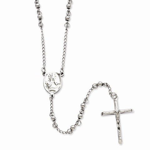 Stainless Steel Bead Rosary Necklace
