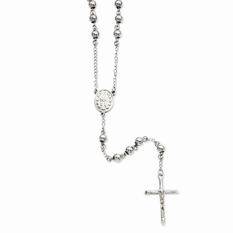 Stainless Steel Bead Rosary Necklace
