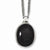 Stainless Steel Black Agate Pendant On Necklace