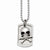 Stainless Steel Antiqued Skull & Cross Bones Dog Tag Necklace