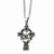 Stainless Steel Antiqued Claddagh Pendant On Necklace