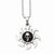 Stainless Steel Antiqued Saw Blade Skull Pendant On Necklace