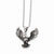 Stainless Steel Antiqued Screaming Eagle Pendant On Necklace
