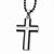 Stainless Steel Ip Black-Plated CZ Cross Pendant On Necklace