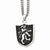 Stainless Steel Antiqued Coat Of Arms Shield Pendant On Necklace