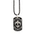 Stainless Steel Antiqued Fleur De Lis Dog Tag Necklace