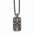 Stainless Steel Black Agate Dog Tag Pendant On Necklace