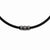 Stainless Steel Black Rubber Cord Necklace