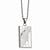 Stainless Steel Textured Pattern Dog Tag Pendant On Necklace