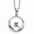 Stainless Steel Claddagh CZs Pendant On Necklace
