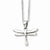 Stainless Steel Polished Dragonfly Pendant On Necklace