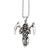 Stainless Steel Antiqued Skeleton Blades Pendant On Necklace