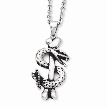 Stainless Steel Antiqued Snake Necklace