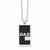 Stainless Steel Black-Plated & CZ Dad Dog Tag Necklace