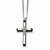 Stainless Steel Black-Plated & Black Diamonds Cross Necklace