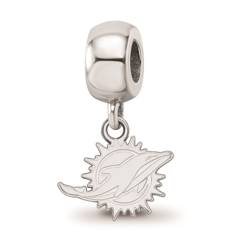 Sterling Silver NFL LogoArt Miami Dolphins Small Dangle Bead Charm