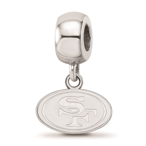 Sterling Silver NFL LogoArt San Francisco 49Ers Small Dangle Bead Charm