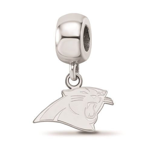 Sterling Silver NFL LogoArt Carolina Panthers Extra Small Dangle Bead Charm