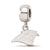 Sterling Silver NFL LogoArt Carolina Panthers Extra Small Dangle Bead Charm